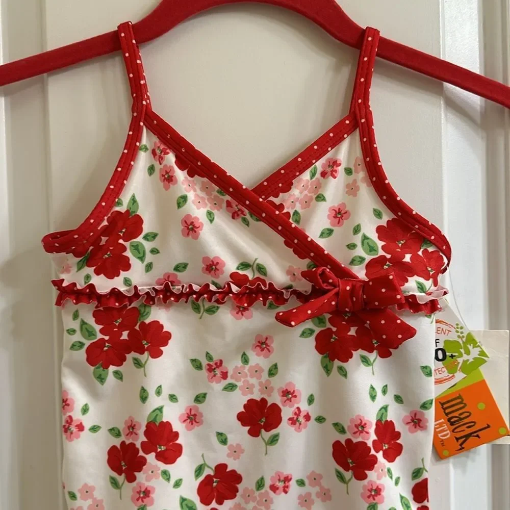 Penelope Mack Hibiscus Print One Piece Swimsuit NEW Size 6